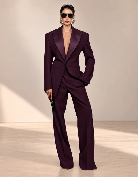 Plum trouser suit