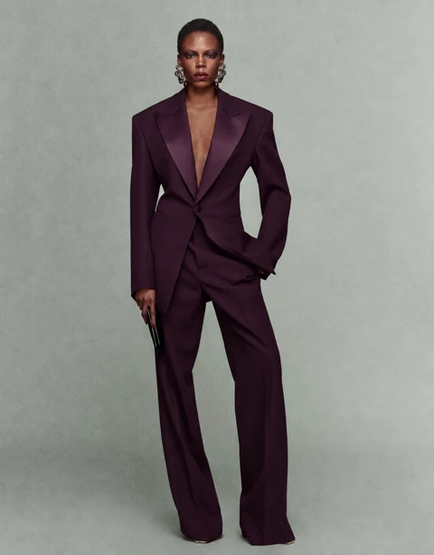 Plum trouser suit